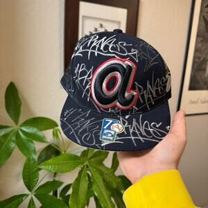 Atlanta braves cooperstown graffiti fitted hat